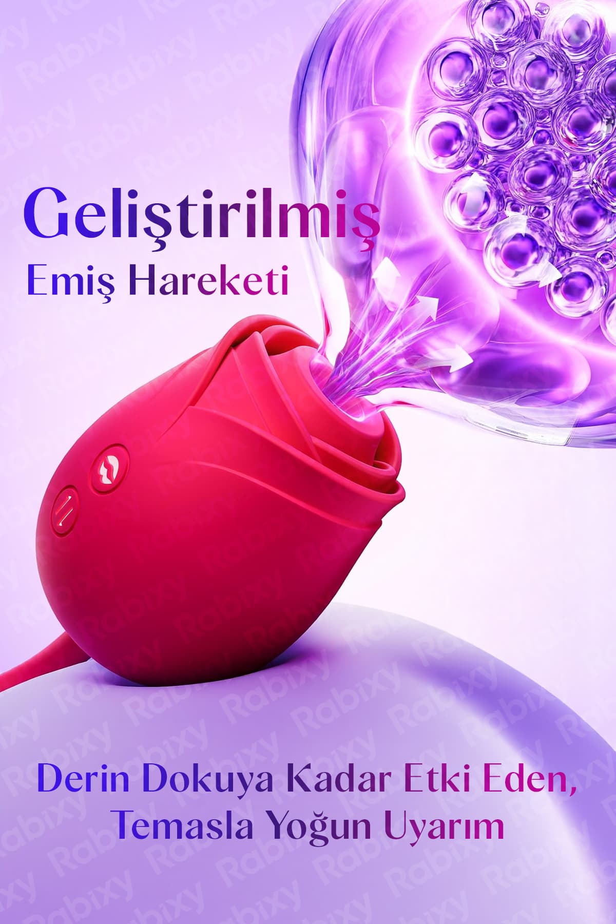 Rabixy Rose Trio İtişli ve Emişli Vibratör 4