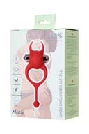 JOS NİCK Kuyruklu Penis Halkası, silikon, kırmızı, 13,5 cm 3