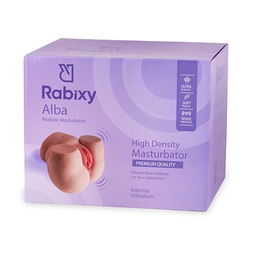 Rabixy Alba Anal Vajinal 2 Girişli Titreşimli Büyük Boy Gerçekçi Mastürbatör 2