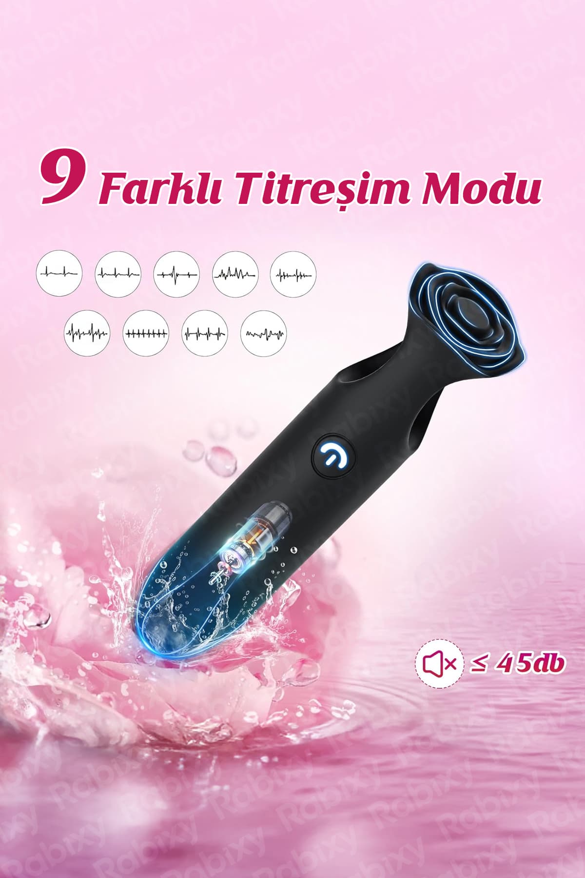 Rabixy Mobil Uygulamalı Ergonomik Bullet Vibratör 3