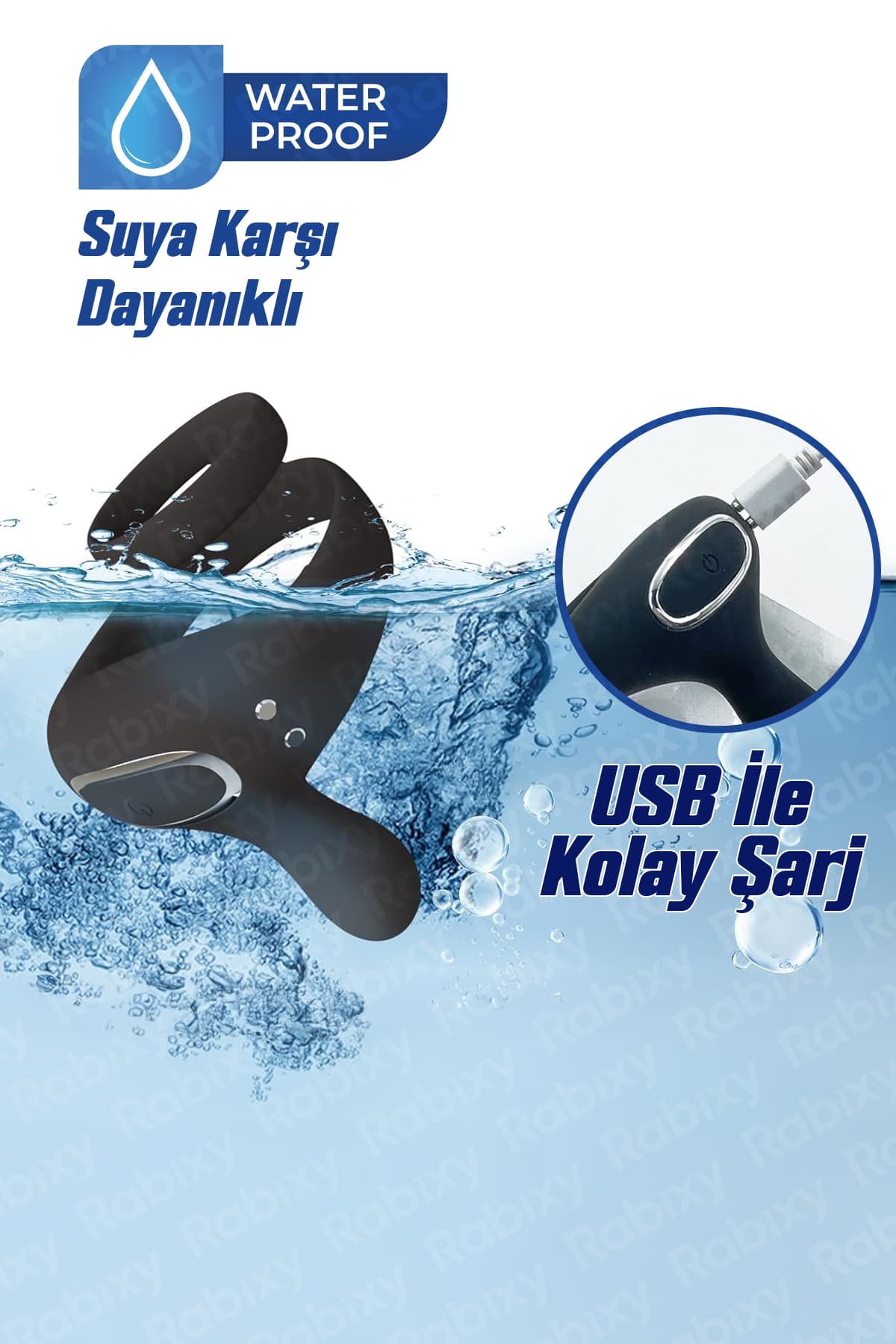 Rabixy Penis Halkası Perine Uyarıcılı 10 Titreşim Modlu 2