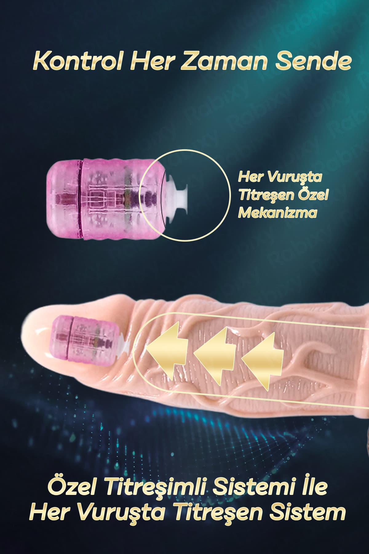Rabixy Kontrollü Titreşim Penis Kılıfı Vurdukça Titreşen Sistem 2