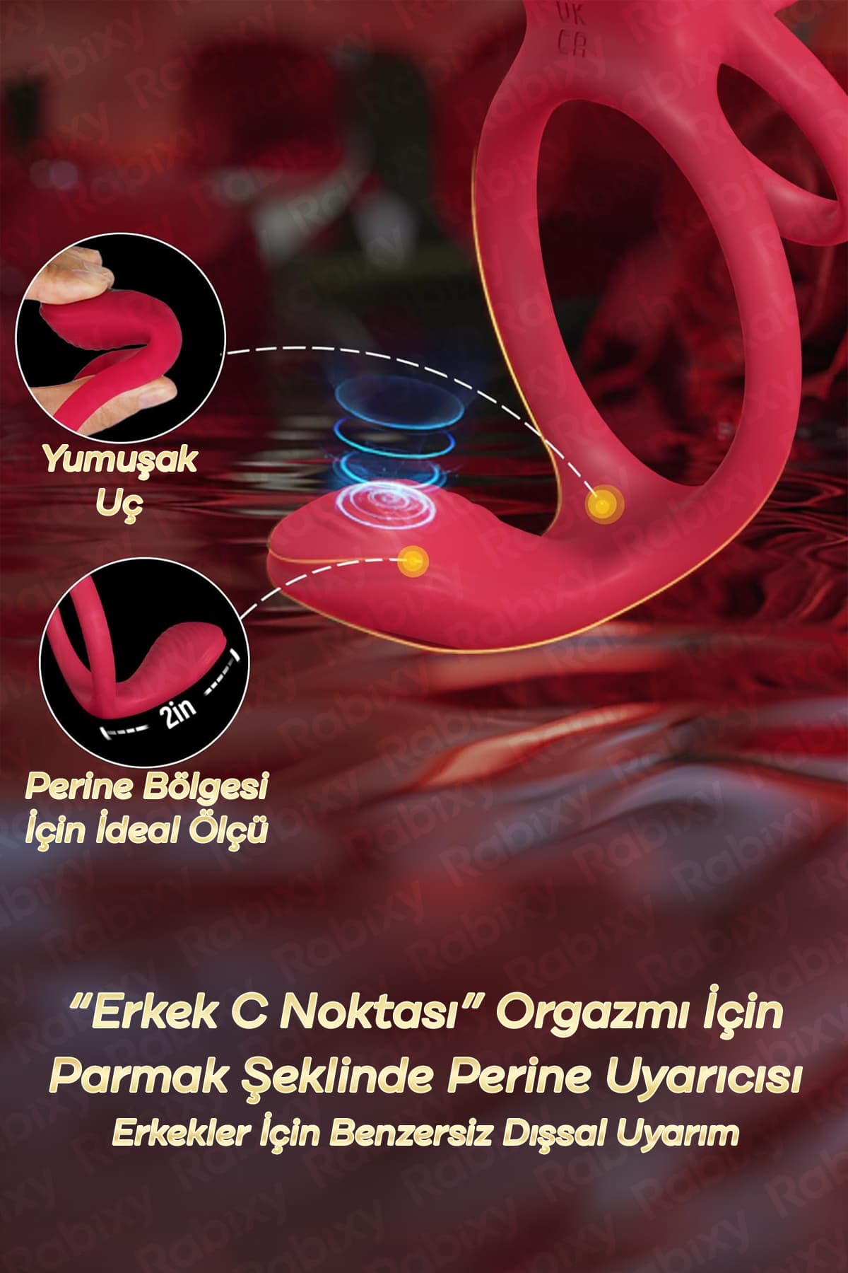 G Noktası Klitoris ve Perine Uyarıcı Penis Halkası RBXY-TR020, one size 2