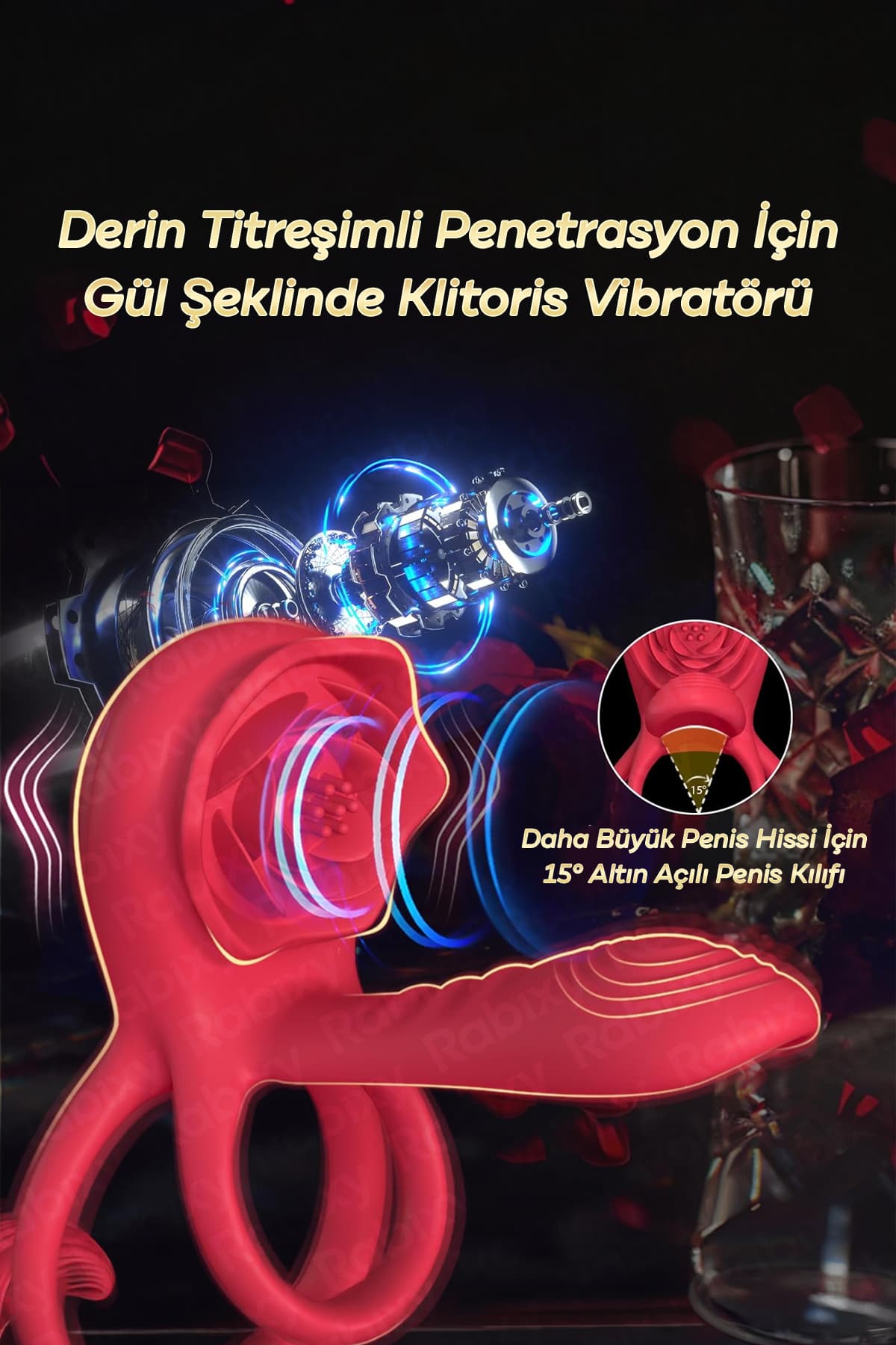 G Noktası Klitoris ve Perine Uyarıcı Penis Halkası RBXY-TR020, one size 4