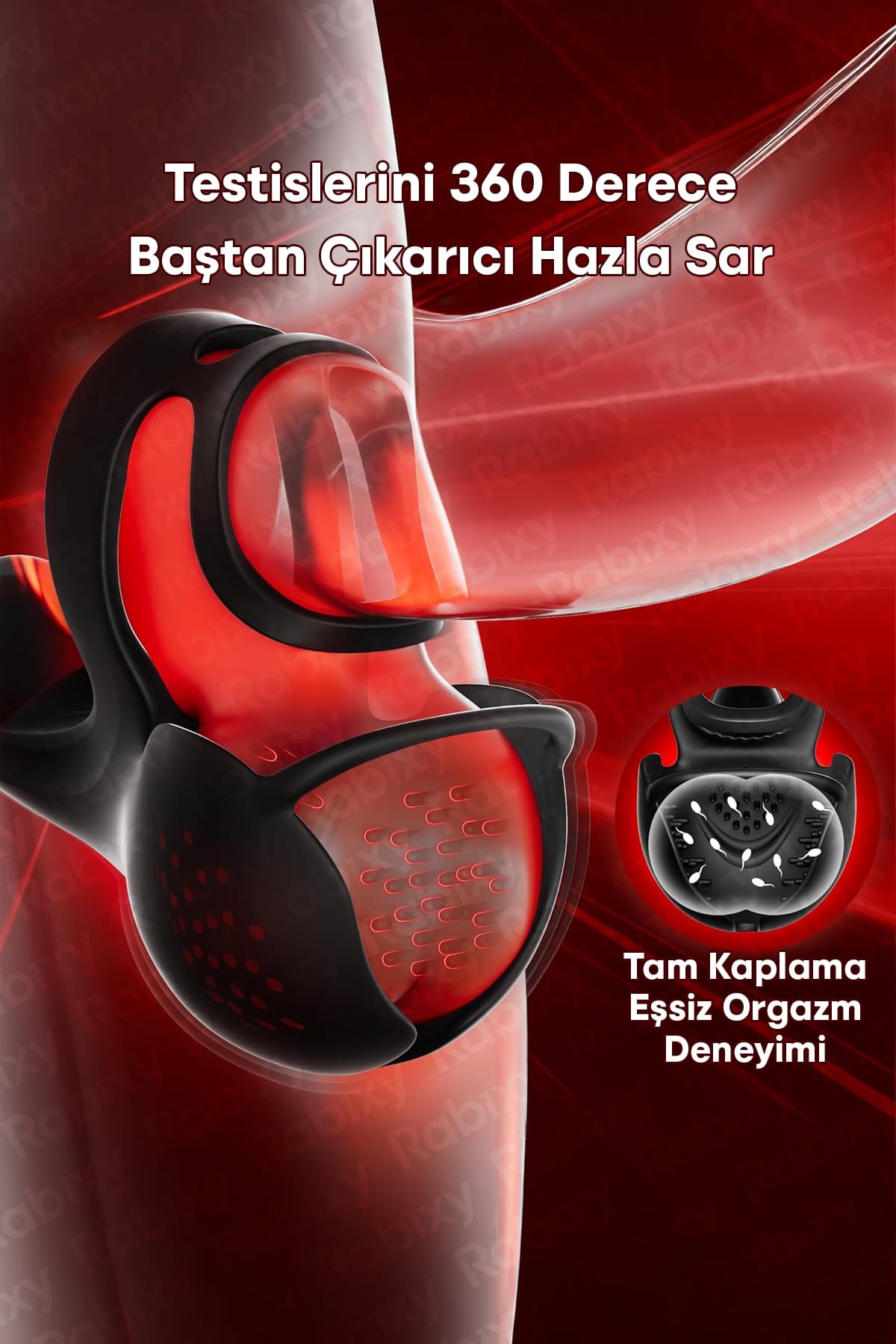 Testis ve Perine Uyarıcı Kavrayıcı Penis Halkası RBXY-TR022, one size 4
