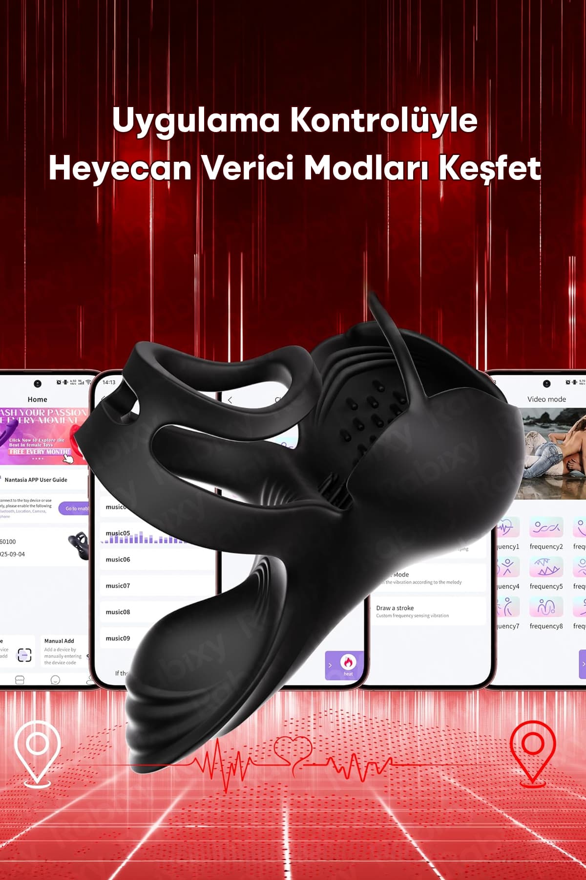 Testis ve Perine Uyarıcı Kavrayıcı Penis Halkası RBXY-TR022, one size 5
