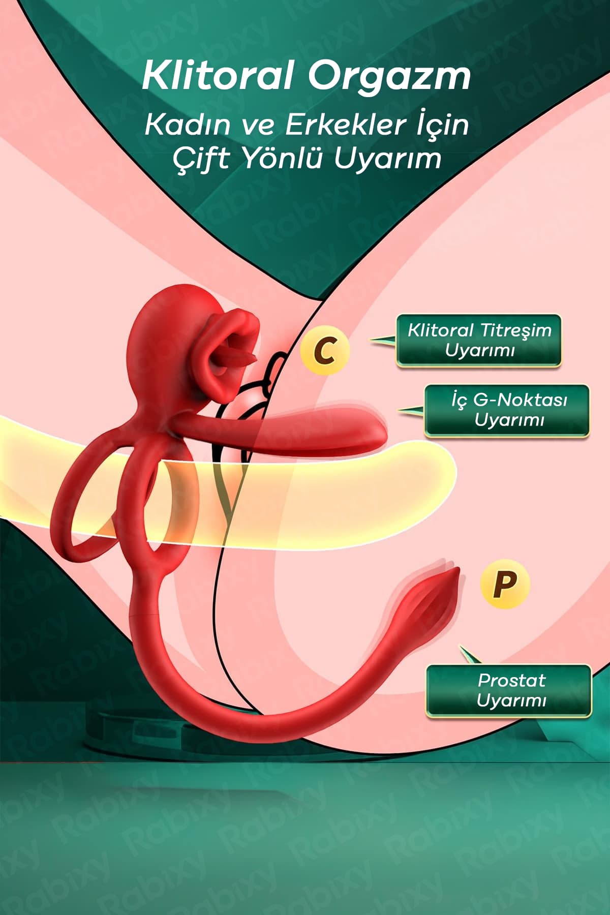 Yalama Modlu Titreşimli Penis Halkası ve Anal Titreşim Cihazı 3