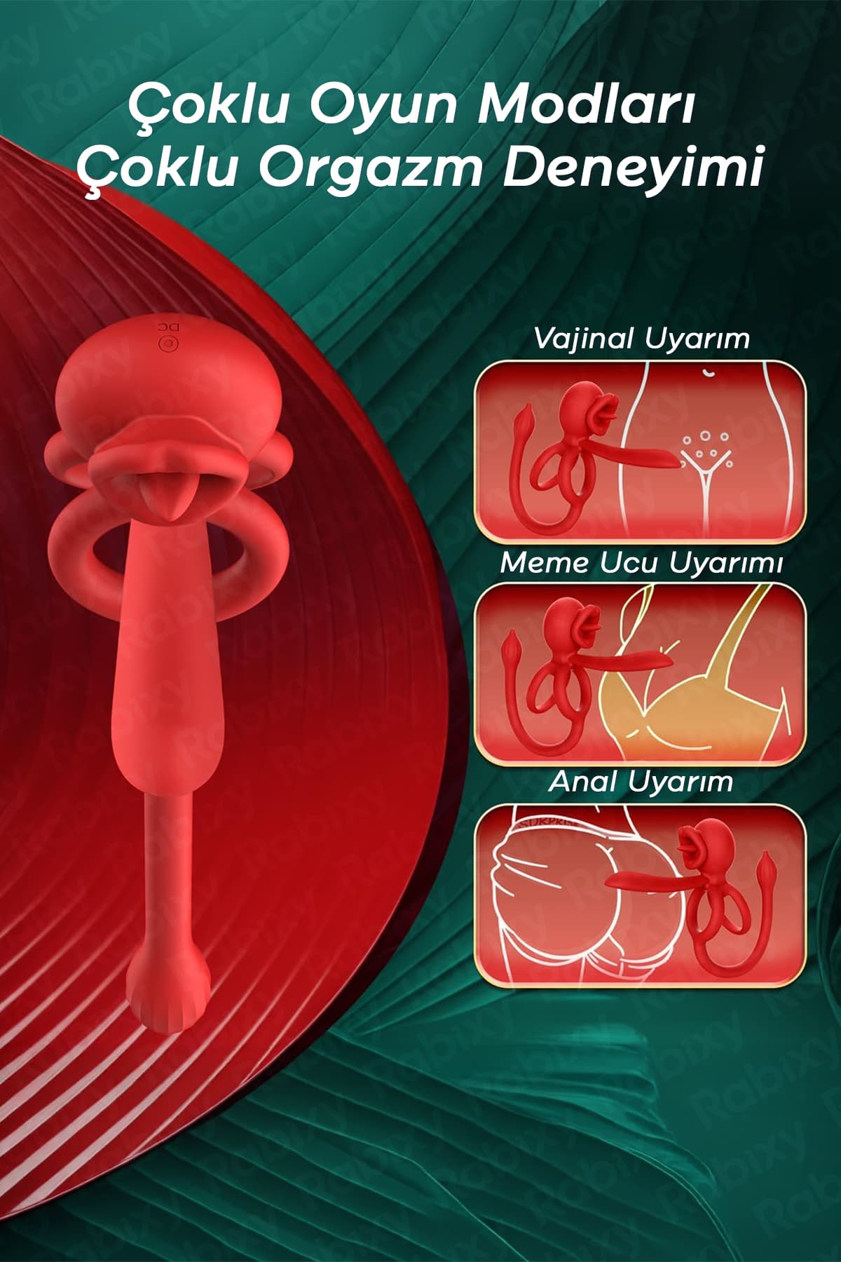 Yalama Modlu Titreşimli Penis Halkası ve Anal Titreşim Cihazı 4