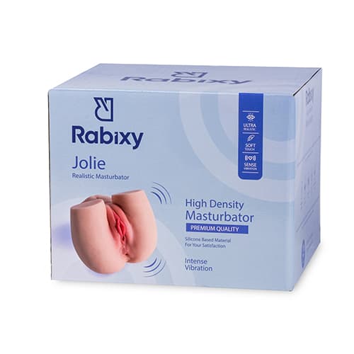 Rabixy Jolie Anal Vajinal 2 Girişli Titreşimli Büyük Boy Gerçekçi Mastürbatör 2