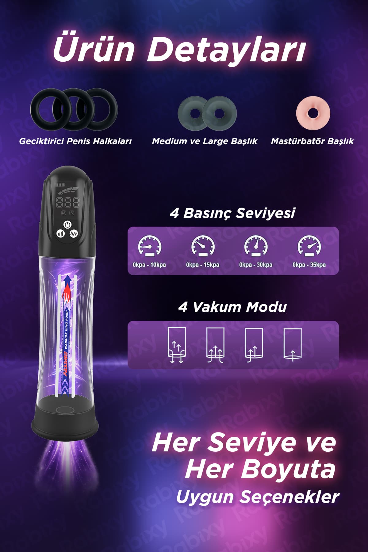 Dijital Ekranlı Sulu Susuz Penis Pompası & Mastürbatör 3