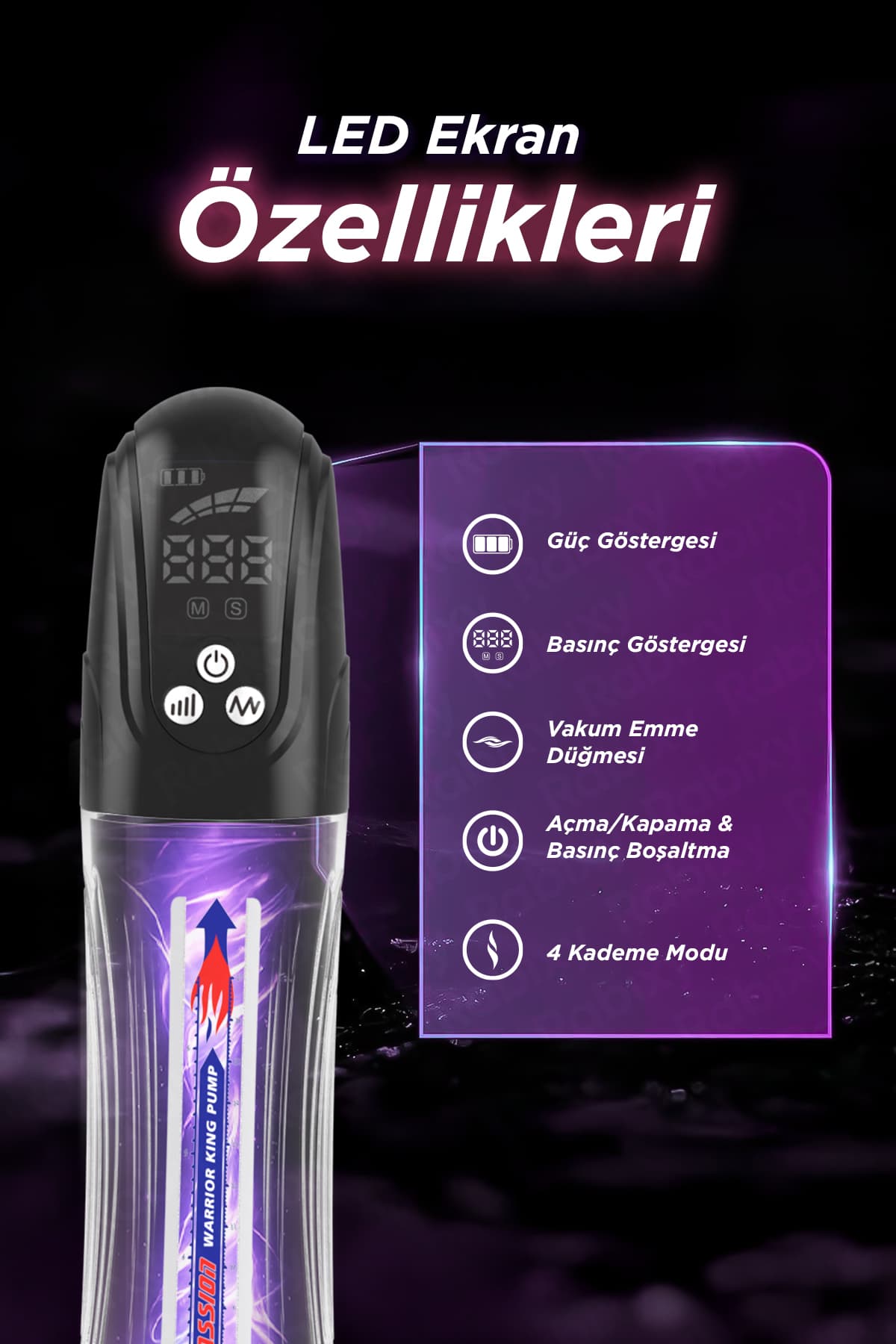 Dijital Ekranlı Sulu Susuz Penis Pompası & Mastürbatör 4