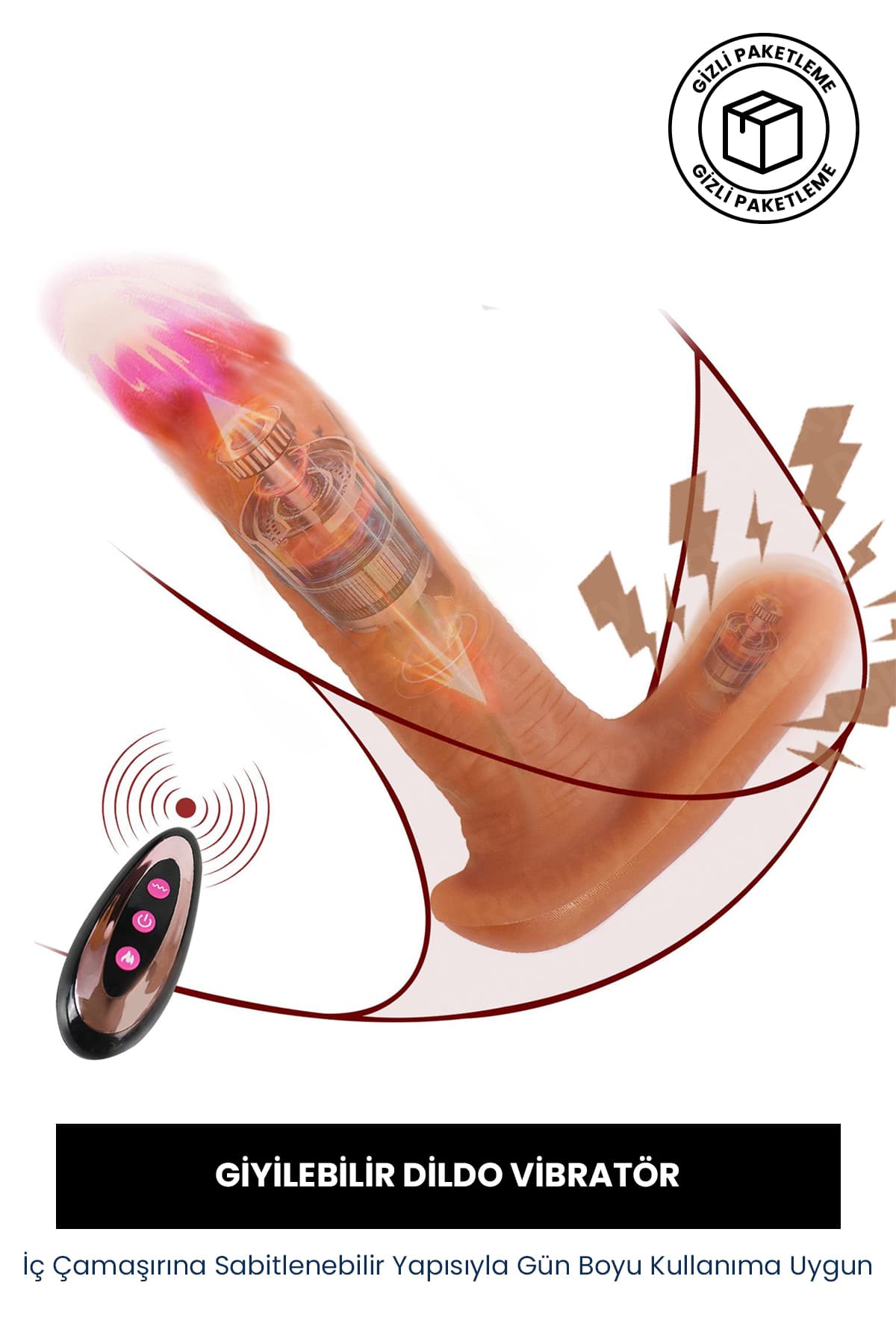 Giyilebilir Gerçekçi Vibratör Uzaktan Kumandalı Dildo