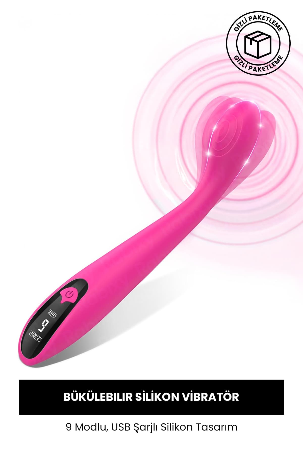 Esnek Bükülebilir Pembe Vibratör