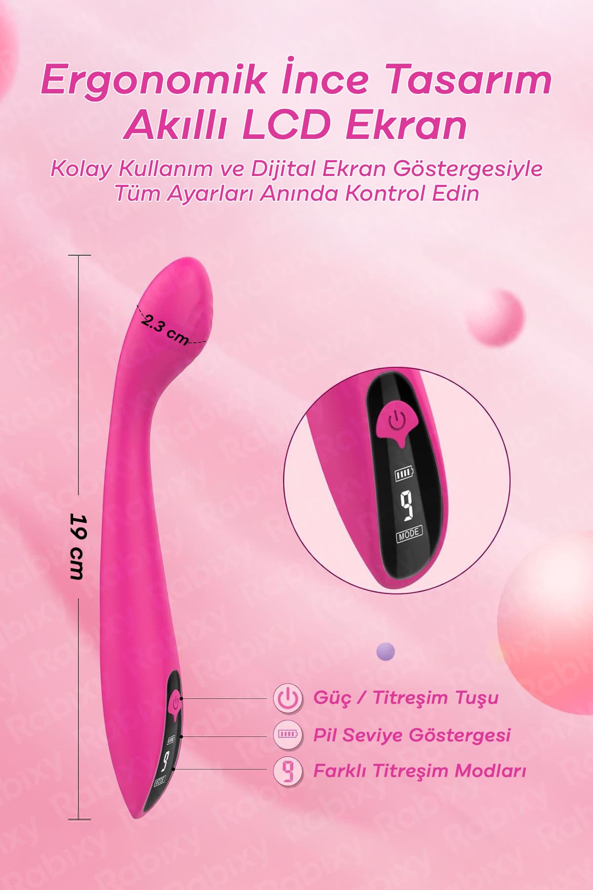 Esnek Bükülebilir Pembe Vibratör 5